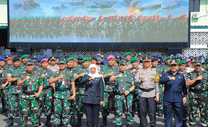 Apel Pasukan Pengamanan Pemilu 2024, Gubernur Khofifah Tekankan Pentingnya Sinergi dan Kolaborasi