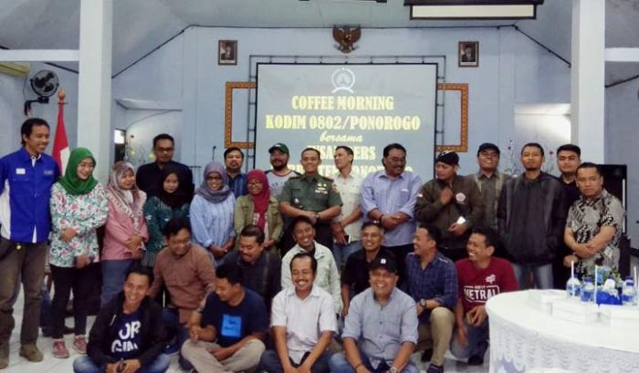 Ajak Sinergi, Dandim 0802 Ponorogo Gelar Coffee Morning Dengan Insan Pers