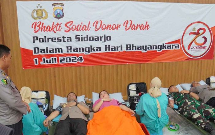 Peringati Hari Bhayangkara Ke-78, Polresta Sidoarjo Target 300 Kantong Darah Peringati Hari Bhayangkara Ke-78, Polresta Sidoarjo Target 300 Kantong Darah
