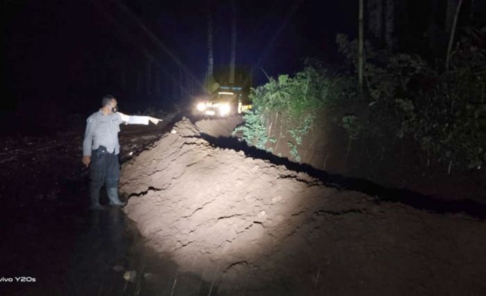 Diterjang Banjir, Jalan Sekitar Hutan Pinus Desa Ampelgading Blitar Dipenuhi Lumpur Diterjang Banjir, Jalan Sekitar Hutan Pinus Desa Ampelgading Blitar Dipenuhi Lumpur
