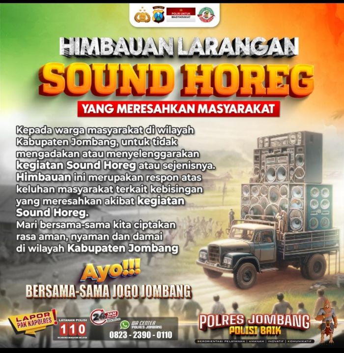 Resahkan Masyarakat dan Diharamkan MUI, Polres Jombang Tegas Larang Sound Horeg Resahkan Masyarakat dan Diharamkan MUI, Polres Jombang Tegas Larang Sound Horeg
