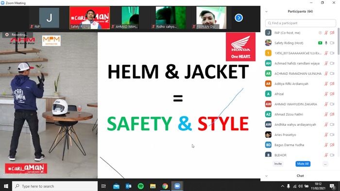 Jelang Momen Valentine, 450 Pelajar Ikuti Webinar Safety Riding MPM Honda Jatim