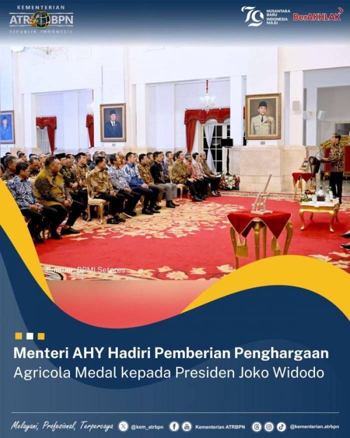 Menteri AHY Hadiri Acara Penghargaan Agricola Medal Kepada Presiden Jokowi Menteri AHY Hadiri Acara Penghargaan Agricola Medal Kepada Presiden Jokowi
