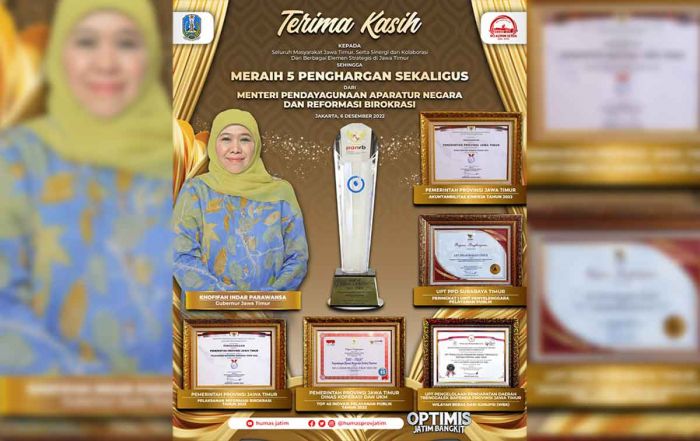 Pemprov Jatim Borong 5 Penghargaan dari Kemenpan RB, Gubernur Khofifah: Alhamdulillah Pemprov Jatim Borong 5 Penghargaan dari Kemenpan RB, Gubernur Khofifah: Alhamdulillah