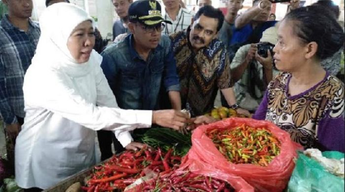 Jelang Puasa, Gubernur Khofifah Tinjau Pasar Dinoyo Malang