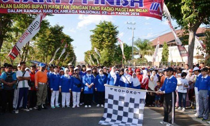 Peringati Ultah ke-45, Radio LPPL Magetan Indah Gelar Jalan Sehat