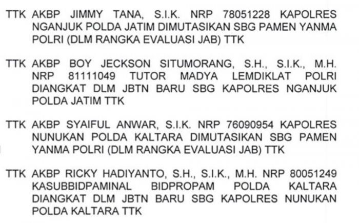 Diduga Terlibat Masalah, Kapolres Nganjuk Dimutasi