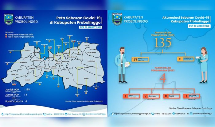 Update Virus Corona di Probolinggo: Kabupaten 4 PDP, Kota Stagnan 1 PDP Update Virus Corona di Probolinggo: Kabupaten 4 PDP, Kota Stagnan 1 PDP