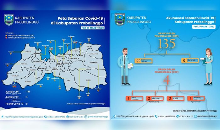 Update Virus Corona di Probolinggo: Kabupaten 4 PDP, Kota Stagnan 1 PDP