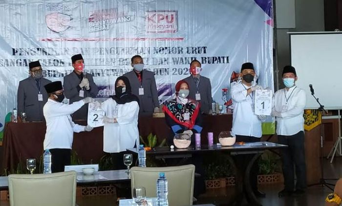 Hasil Pengundian KPU Banyuwangi: Yusuf-Gus Riza Nomor 1 dan Ipuk-Sugirah Nomor 2