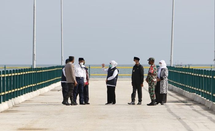 Gubernur Khofifah Tinjau Pembangunan Pelabuhan Dungkek Sumenep, Tinggal Tempat Parkir Mobil