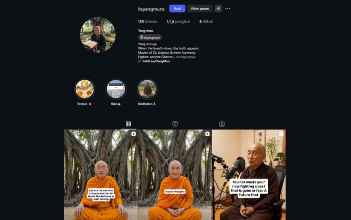 Tertipu, Ternyata Biksu dengan 1,1 Juta Follower di Instagram Ternyata AI Buatan Pria Asal Israel