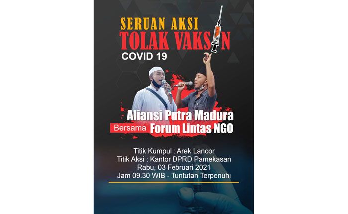 Seruan Aksi Tolak Vaksin Covid-19 di Pamekasan Gagal Digelar Seruan Aksi Tolak Vaksin Covid-19 di Pamekasan Gagal Digelar