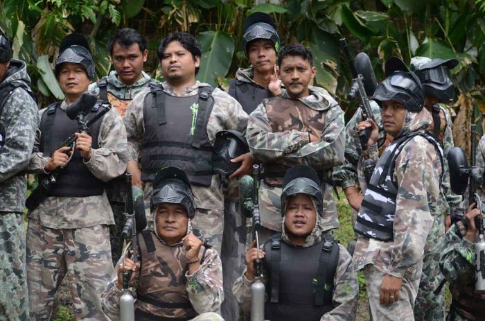 Meriahkan Porwanas, Siwo Kota Batu Perang-perangan Lewat Permainan Paintball