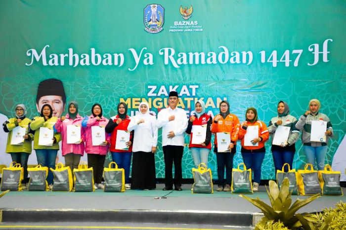 Sambut Ramadan 1447 H, Baznas Jatim Berbagi Kebahagiaan Bersama Ratusan Bunda Ojol