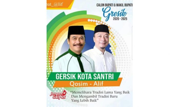 Gambar Duet Qosim-Alif untuk Pilbup Gresik 2020 Beredar di Medsos