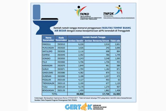 16.483 Rumah Tangga di Trenggalek Tak Punya WC 16.483 Rumah Tangga di Trenggalek Tak Punya WC
