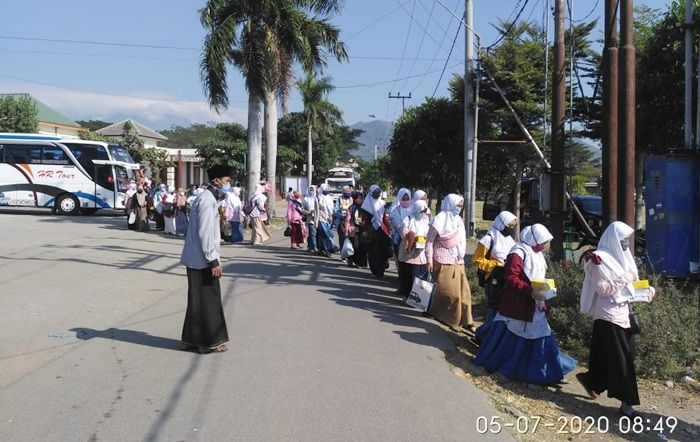 Ribuan Santri Tiba di Ponpes Lirboyo, Tim Gabungan di Kota Kediri Gelar PAM