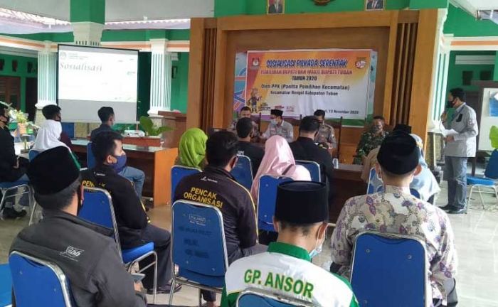 Pilkada Kurang Sebulan, PPK Rengel Gencar Sosialisasi Penerapan Prokes Saat di TPS