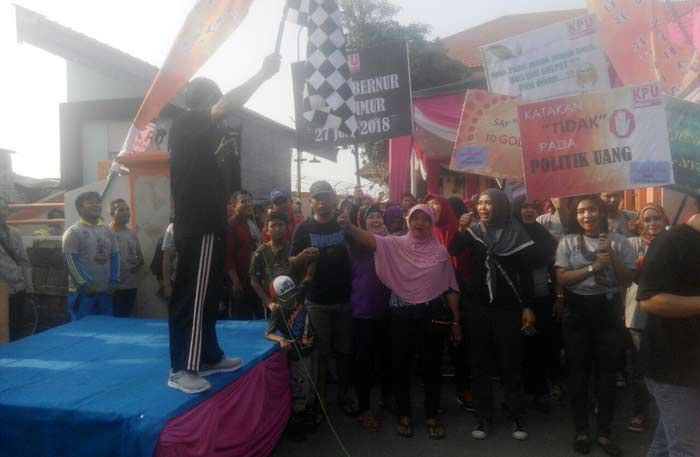 Ajak Warga Sukseskan Pilgub Jatim 2018, KPU Sidoarjo Gelar Jalan Sehat