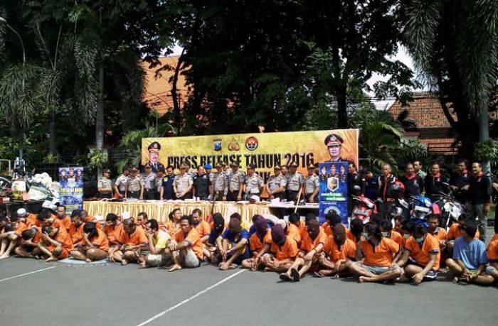 Selama 2016, Polres Gresik Bongkar 661 Kasus Kriminalitas