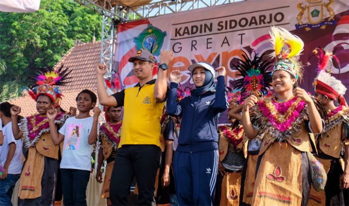 Kapolresta Sidoarjo Bersama Masyarakat Senam Bareng Cinta Papua