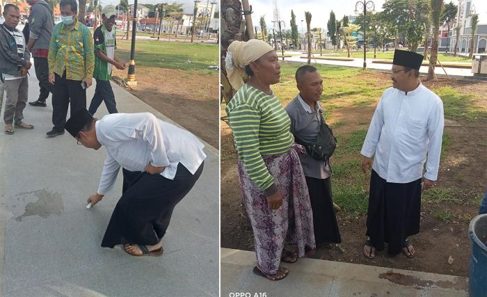 Sampah Berserakan di Sekitar Alun-Alun, Gus Ipul Tegur PKL Sampah Berserakan di Sekitar Alun-Alun, Gus Ipul Tegur PKL