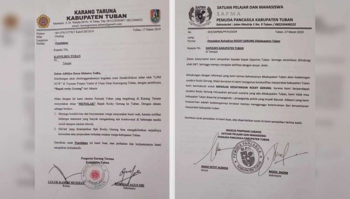 Hendak Isi Diskusi Publik di Tuban, Rocky Gerung Ditolak 9 Ormas Hendak Isi Diskusi Publik di Tuban, Rocky Gerung Ditolak 9 Ormas