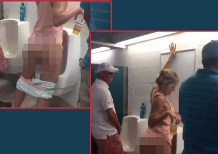 Mabuk, Perempuan Ini Pipis Pakai Toilet Pria Mabuk, Perempuan Ini Pipis Pakai Toilet Pria