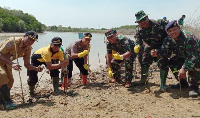 Peringati HUT TNI ke-74, Lanal Batuporon Tanam 9.000 Bibit Pohon Mangrove di Bangkalan