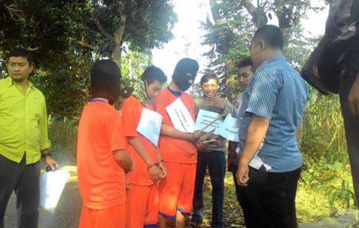 Rekonstruksi Begal di Kediri, Diperagakan Adegan saat Korban Diperkosa Bergiliran Rekonstruksi Begal di Kediri, Diperagakan Adegan saat Korban Diperkosa Bergiliran
