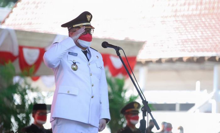 Bupati Kediri Bertindak Sebagai Inspektur Upacara HUT RI ke-76 di Pendopo Panjalu Jayati