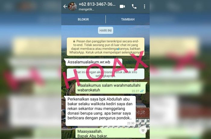 Nama Wali Kota Kediri Dicatut Oknum untuk Permintaan Sumbangan, Masyarakat Diminta Waspada Nama Wali Kota Kediri Dicatut Oknum untuk Permintaan Sumbangan, Masyarakat Diminta Waspada