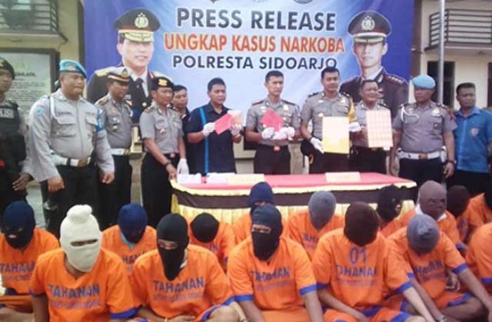 Dalam 1 Minggu, Satnarkoba Sidoarjo Panen Tangkapan 