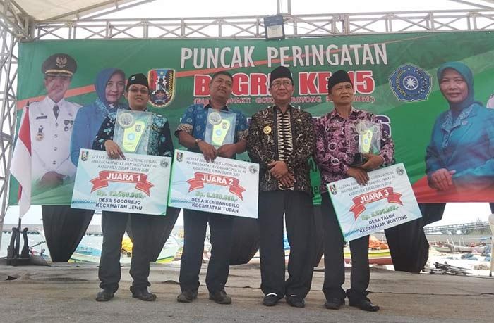 ​Budayakan Gotong Royong, Desa Socorejo Borong Penghargaan Tingkat Kabupaten Tuban