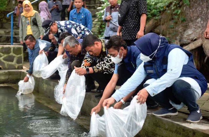 Peringati Hari Ikan Nasional ke-9, Wali Kota Kediri Tebar Benih Ikan di Sumber Jiput Peringati Hari Ikan Nasional ke-9, Wali Kota Kediri Tebar Benih Ikan di Sumber Jiput