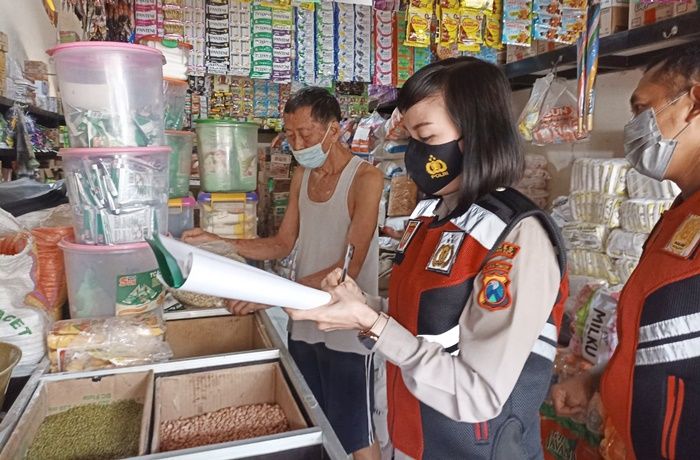 Cegah Kelangkaan Bahan Pokok Jelang Lebaran, Satsamapta Polres Mojokerto Kota Gelar Monitoring Rutin