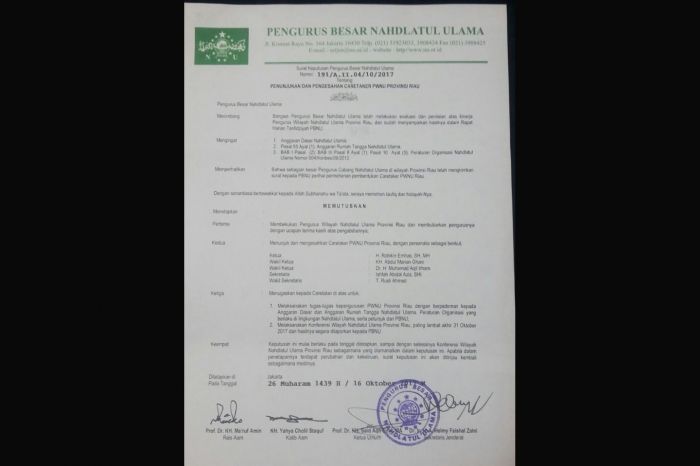 Lagi, PBNU Bekukan PWNU, Kali Ini PWNU Riau Dicaretaker Lagi, PBNU Bekukan PWNU, Kali Ini PWNU Riau Dicaretaker