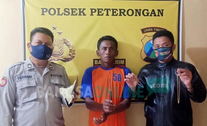 Tertangkap CCTV Jual Kalung Emas Curian, Warga Peterongan Jombang Diborgol