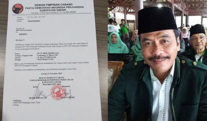 Maju Pilkada Gresik 2020, Qosim Daftar Bakal Cabup Langsung ke DPP PDIP