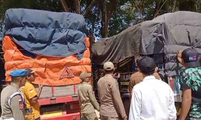 Satpol PP Pamekasan Amankan 2 Truk Muat Tembakau dari Bojonegoro