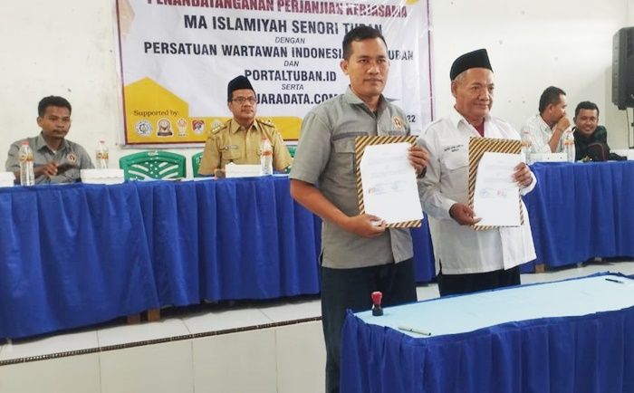 ​Tingkatkan Literasi Bidang Media, PWI Tuban Teken MoU dengan MA Islamiyah Senori