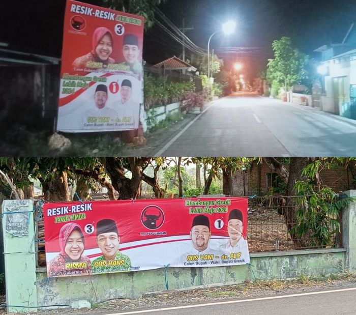 Target Menang Total, PDIP Gresik Pasang Ribuan APK Yani-Alif dan Risma-Gus Hans Target Menang Total, PDIP Gresik Pasang Ribuan APK Yani-Alif dan Risma-Gus Hans