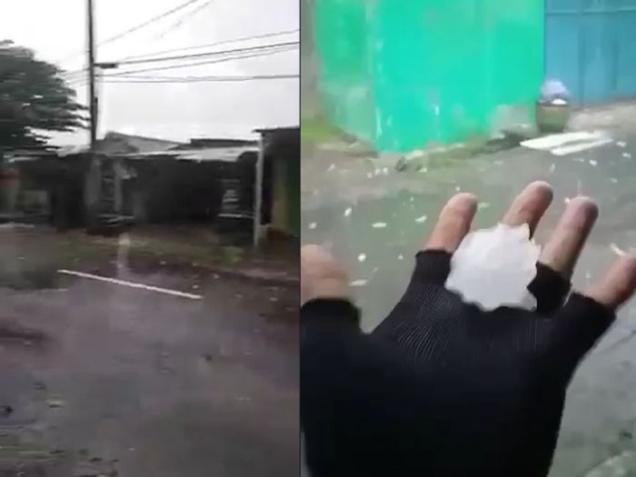 Viral! Hujan Es terjadi di Surabaya Hari ini