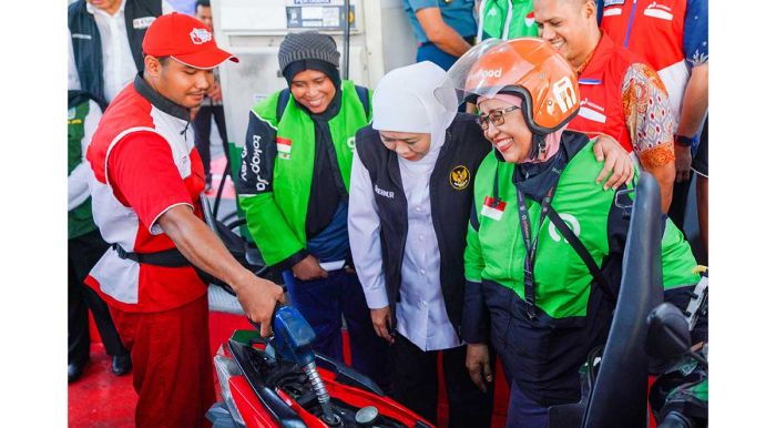 200 Ojol di Sidoarjo Terima BBM Gratis dari Gubernur Khofifah