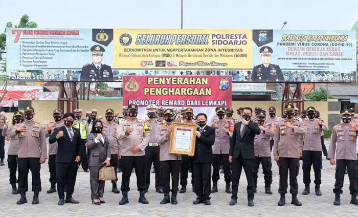 Totalitas Tangani Covid-19, Polresta Sidoarjo Raih Promoter Reward dari Lemkapi