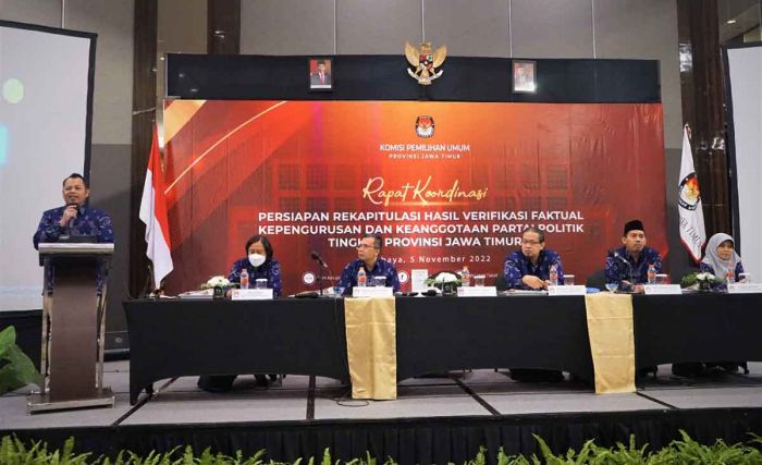 Verifikasi Faktual Partai Politik Usai, KPU Jatim Gelar Rakor Persiapan Rekapitulasi Verifikasi Faktual Partai Politik Usai, KPU Jatim Gelar Rakor Persiapan Rekapitulasi