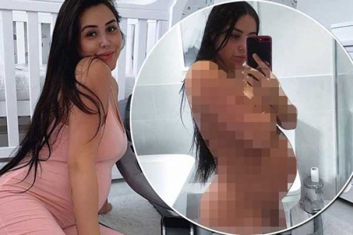 Kagumi Perut Buncit dengan Pusar Nyembul di Hamil 8 Bulan, Marnie Simpson Pose Telanjang