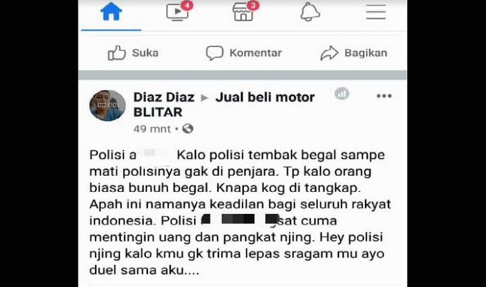 Akun Facebook Hina Polisi Gunakan Identitas Orang Lain, Pelaku Kini Diamankan Polisi Akun Facebook Hina Polisi Gunakan Identitas Orang Lain, Pelaku Kini Diamankan Polisi