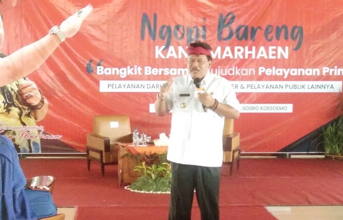 Gelar Ngopi Bareng, Plt Bupati Marhaen Sampaikan 4 Poin dalam Mencapai Pelayanan Prima